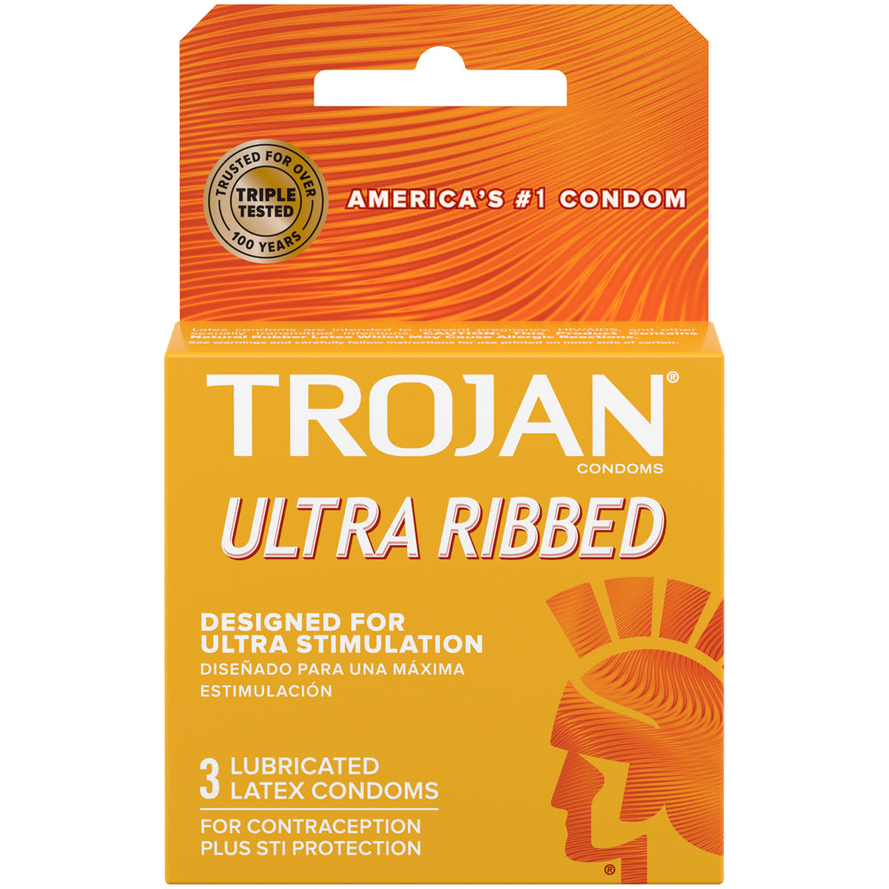 Trojan Ribbed Lubricated (3ct)