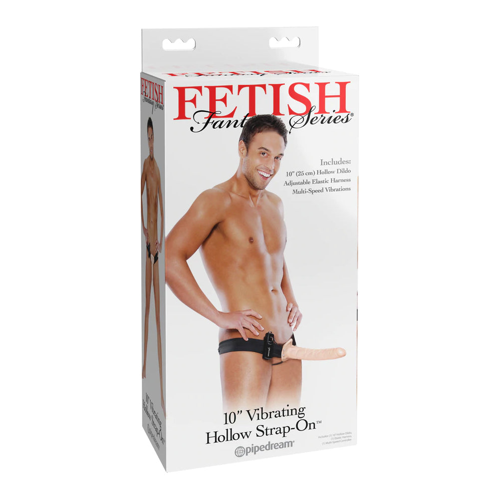 Fetish Fantasy Series 10” Vibrating Hollow Strap-On Flesh