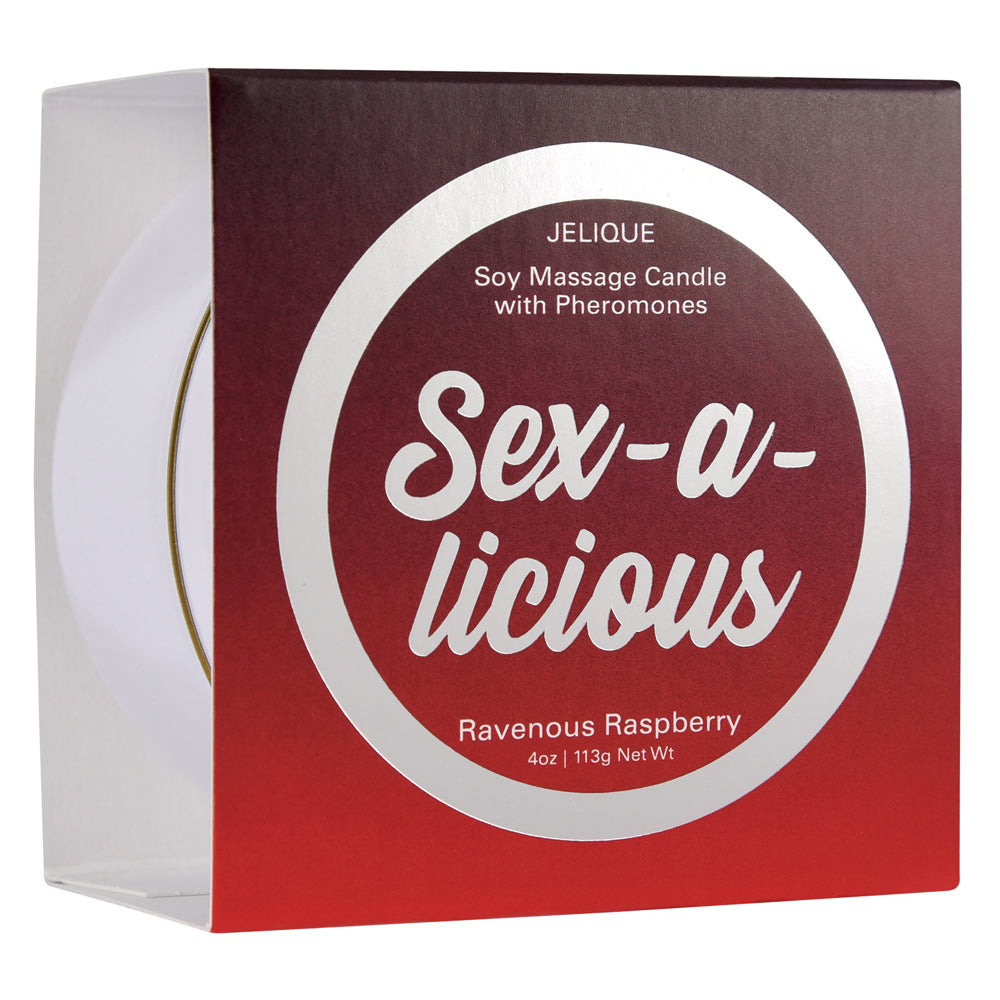 Massage Candle With Pheromones Sex-A-Licious Ravenous Raspberry 4 oz.