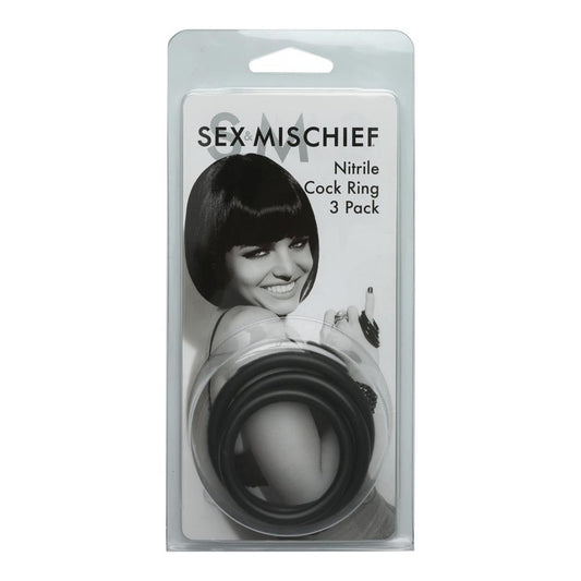 Sex & Mischief Nitrile Cock Ring (3-Pack)