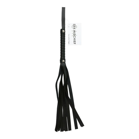 Sex & Mischief Black Faux Leather Flogger