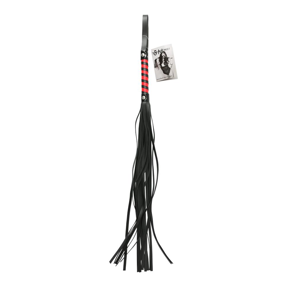 Sex & Mischief Red & Black Stripe Flogger