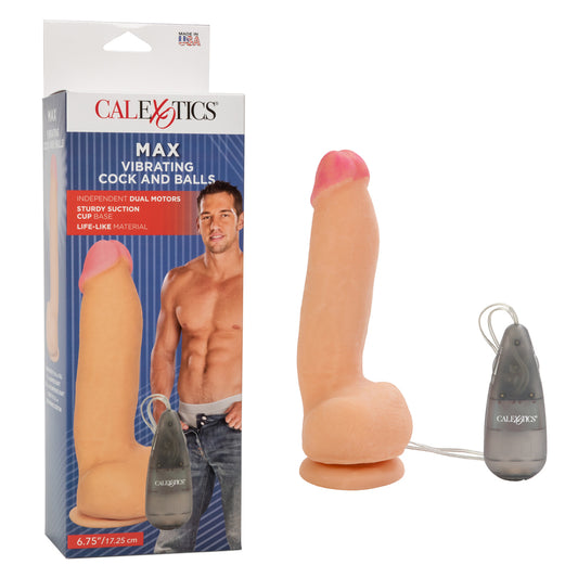 Max Vibrating Cock & Balls Ivory