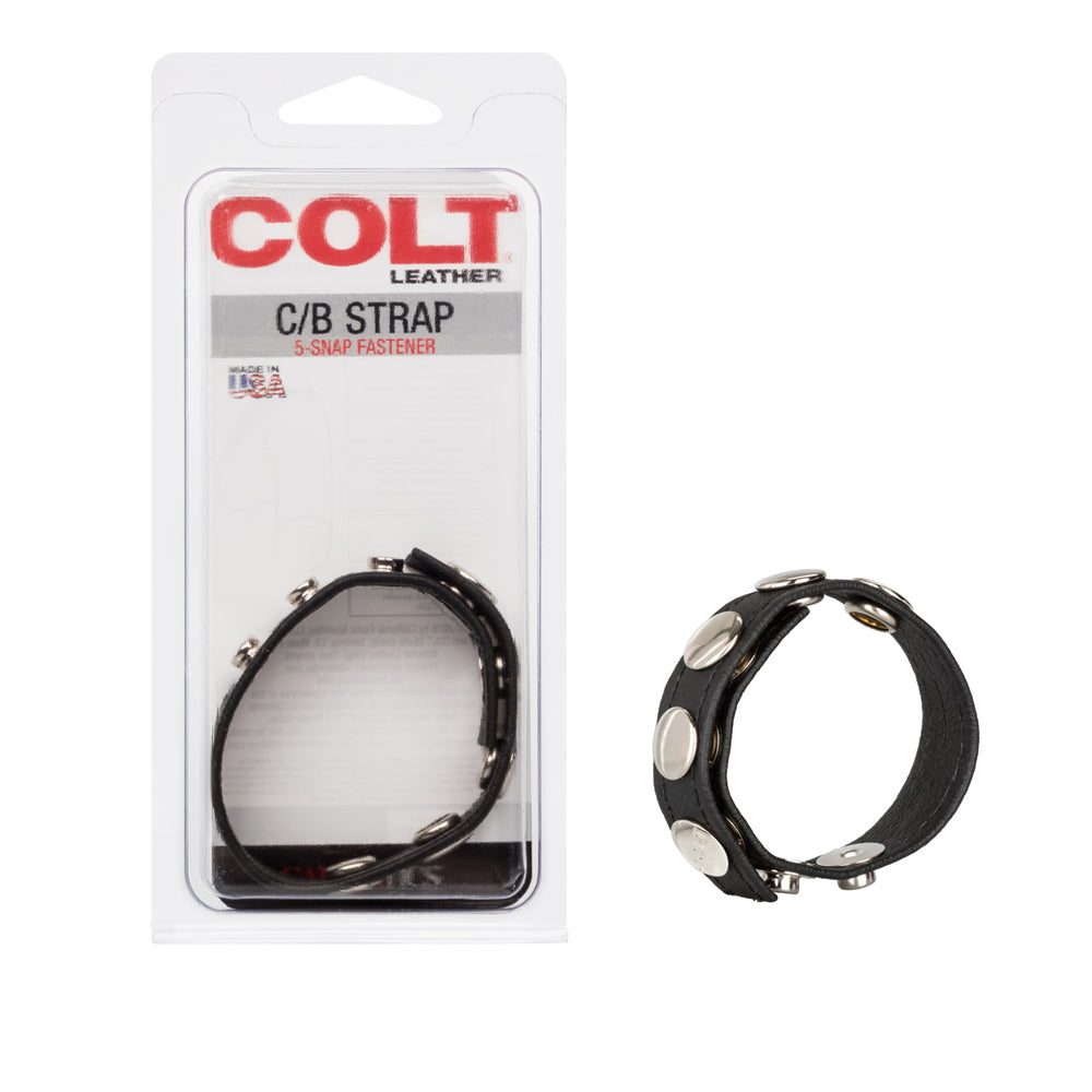 Colt Leather C/B Strap 5-Snap Fastener Black