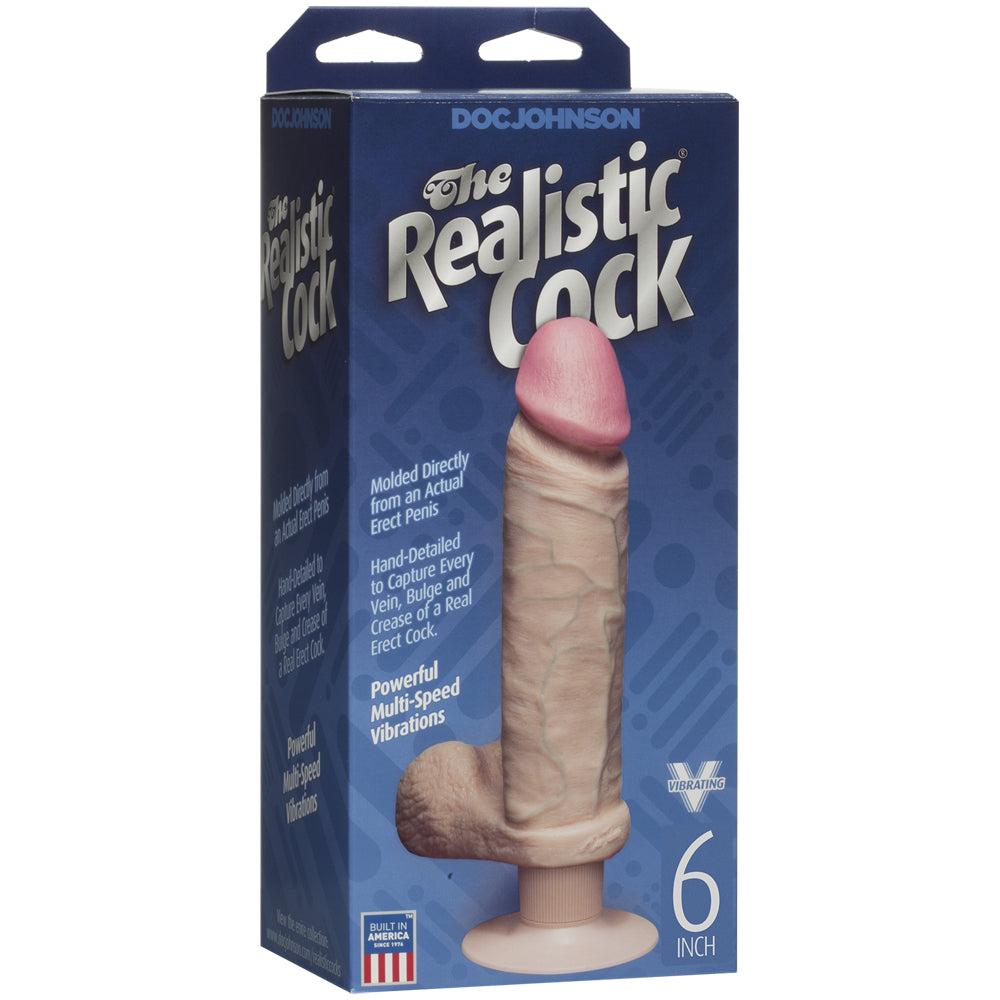 The Realistic Cock - Vibrating - 6" Vanilla