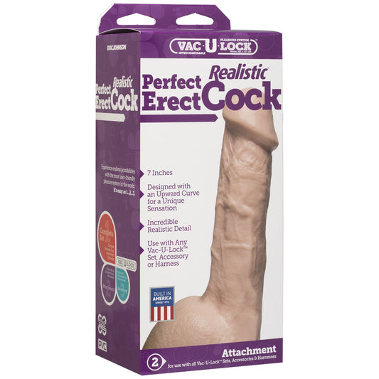 Vac-U-Lock - Perfect Erect Realistic Cock Vanilla