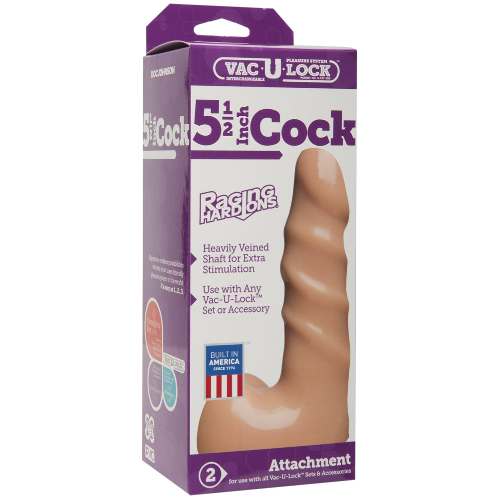 Vac-U-Lock - 5.5" Cock - Raging Hard-Ons™ Vanilla