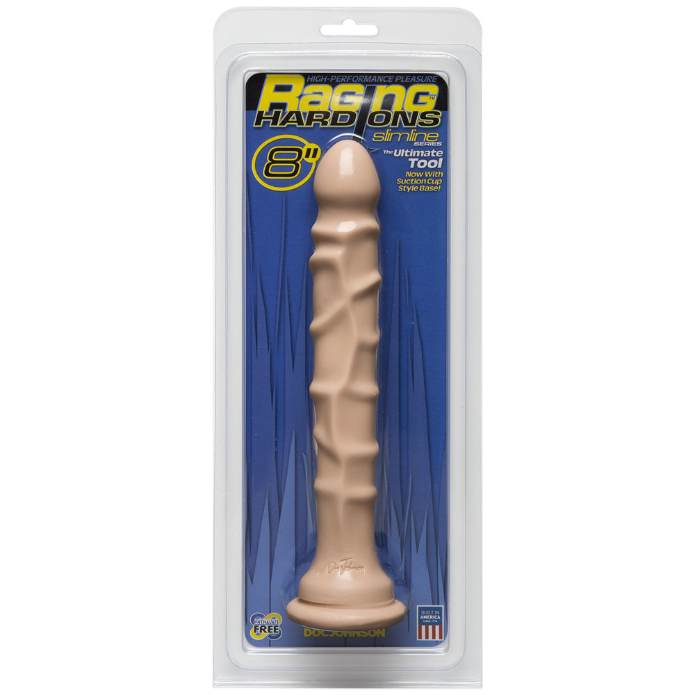 Raging Hard-Ons - Slimline With Suction Cup - 8" Dong White