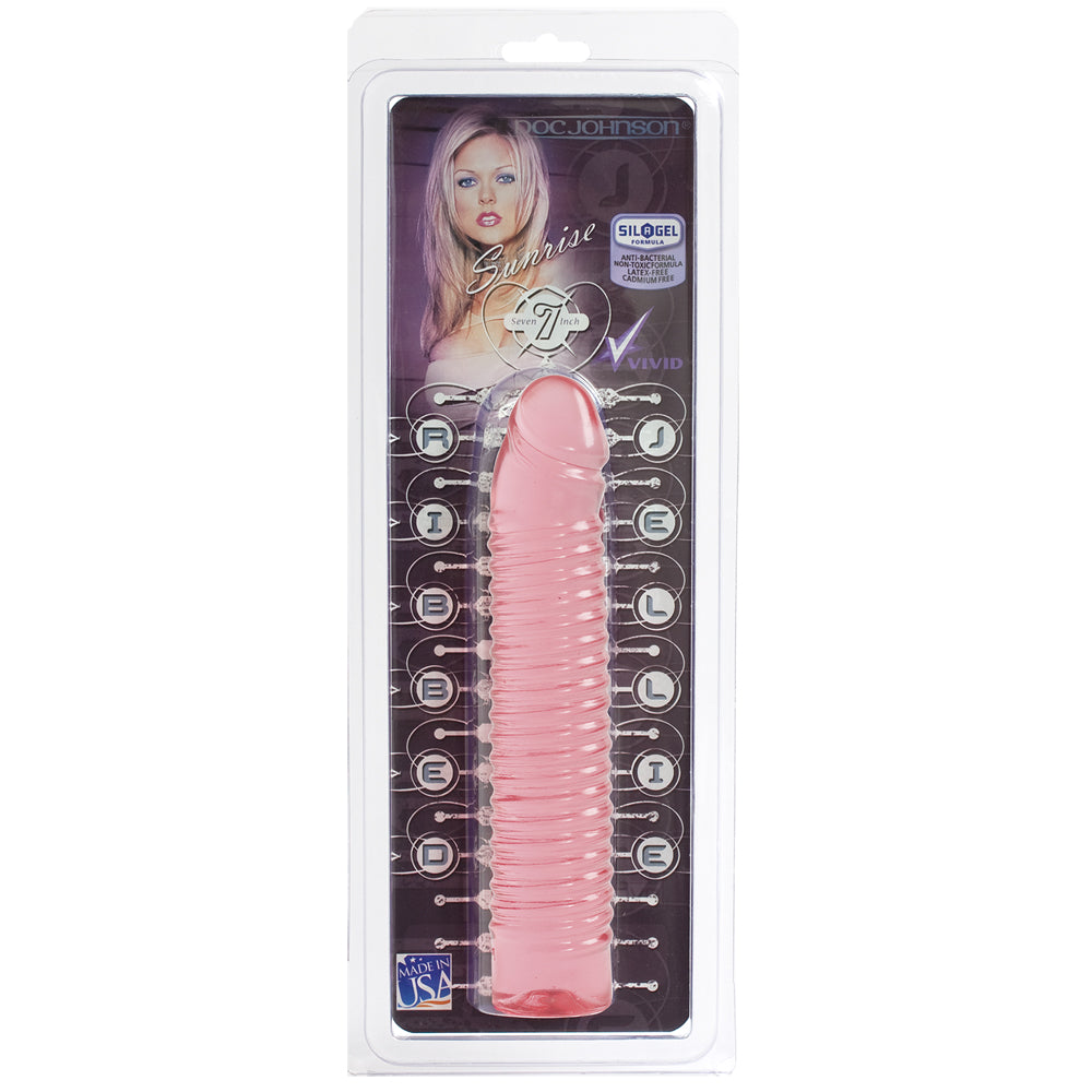 Vivid - 7" Ribbed Jellie - Dong - Tawny Pink