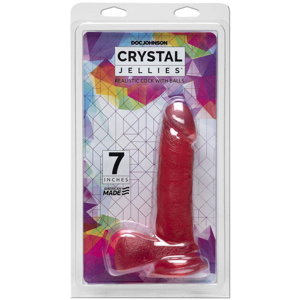 Crystal Jellies - 7" Ballsy Cock With Suction Cup Pink