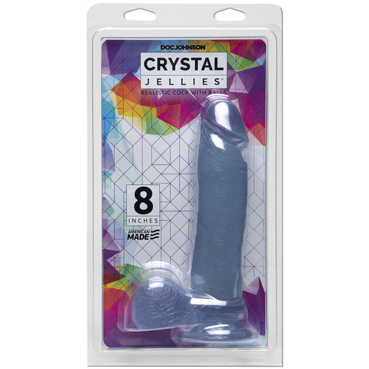 Crystal Jellies - 8" Ballsy Cock With Suction Cup Clear