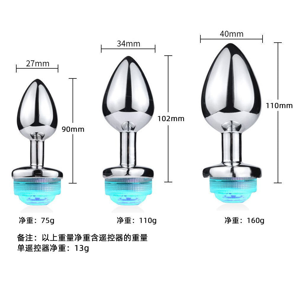 Dazzling Remote Control Color Changing Metal Anal Plug