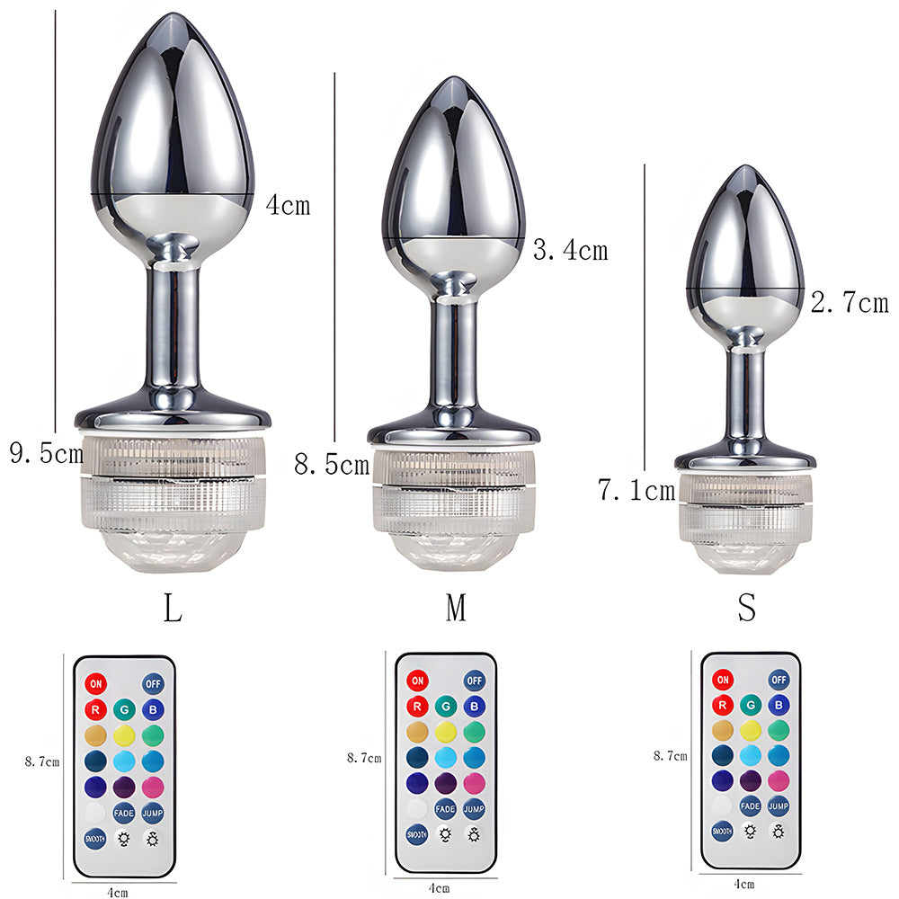 Dazzling Remote Control Color Changing Metal Anal Plug