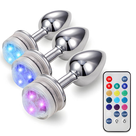 Dazzling Remote Control Color Changing Metal Anal Plug